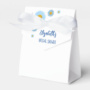 Blå tusensköna blommig bröllopsdusch presentaskar