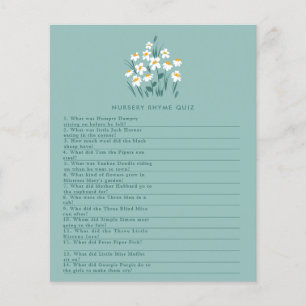 Blå tusenskönas blommig vacker baby shower spelare flygblad