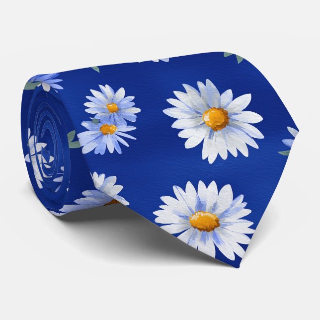 Blå tusenskönestill vattenflora-mönster slips (Rullad)