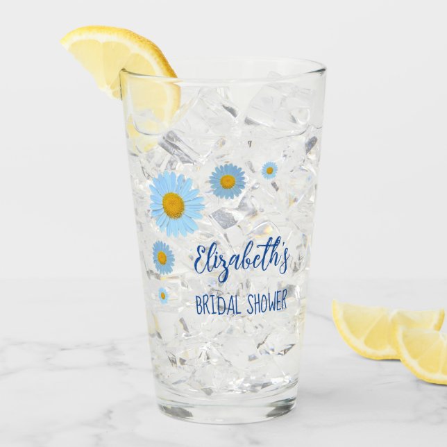 Blå tusenskönor Blommig bröllopsdusch Glaskopp (Framsida Ice)