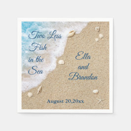 Blå två mindre fisk i havet pappersservett