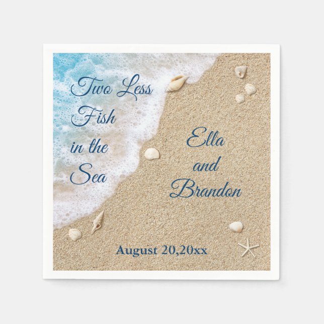 Blå två mindre fisk i havet pappersservett (Framsidan)