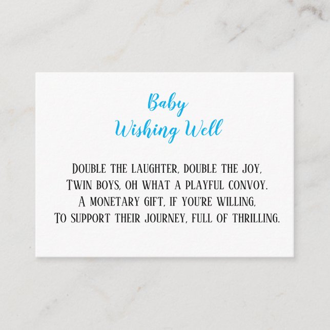 Blå tvillingskuvel i Pojke för daglig dagis Tilläggskort (Framsida)