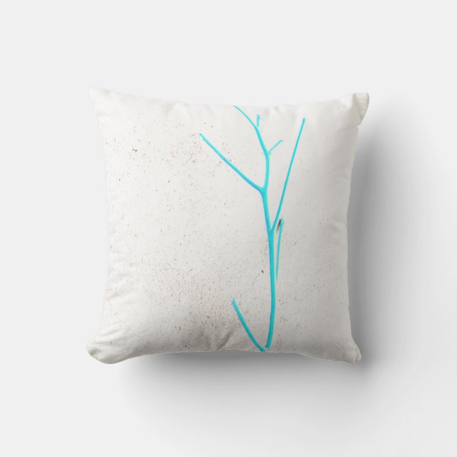 Blå twig vit betong med Struktur Cushion Pillow Kudde (Framsida)