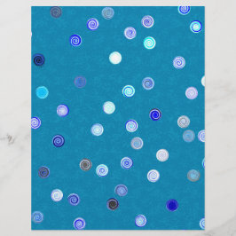Blå Twisty Prickig Spiral 2-Sidigt Skrap Papper