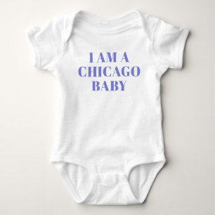 Blå typografi Chicago babykläder T Shirt