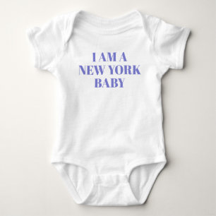 Blå typografi New York babykläder T Shirt