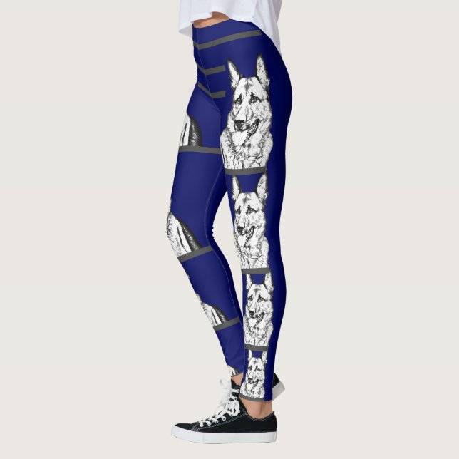 Blå tyska Hund Leggings (Vänster)