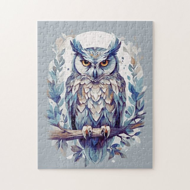 Blå Uggla [3/3] Pussel (Vertikal)