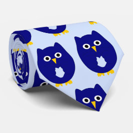 Blå Uggladesign Bakgrund i valfri färg Slips