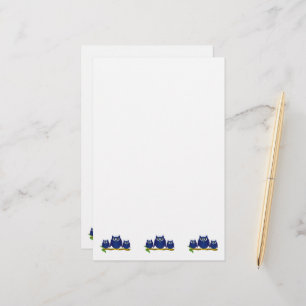 Blå Ugglor Design Brevpapper
