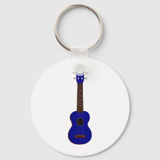 Blå Ukulele-design Nyckelring