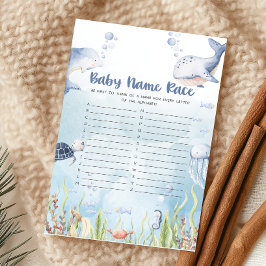 Blå Under Havet Baby Shower Baby Namn Tävling Spel