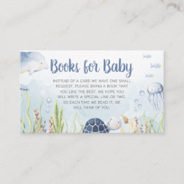 Blå under havet Baby Shower Böcker för Bebis Tilläggskort
