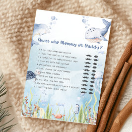 Blå under havet Baby Shower Gissa vem spel