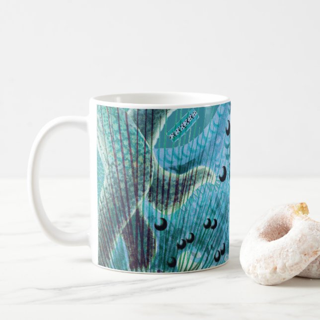 Blå Underbara barriärreef Echinoderms | VINTAGE Kaffemugg (Med munk)