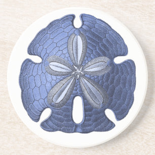 Blå Underlägg av Sand Dollar Stone