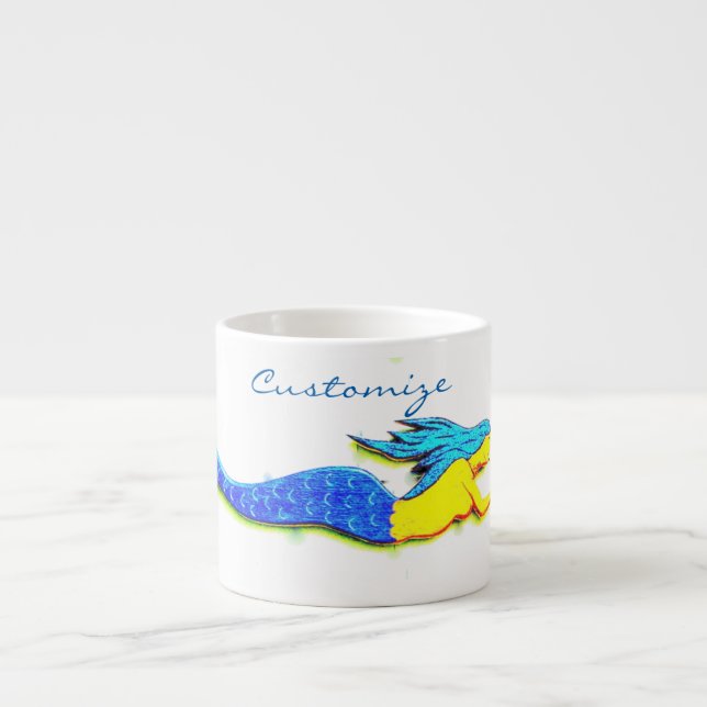 blå undervattenssjörövare Thunder_Cove Espressomugg (Framsidan)