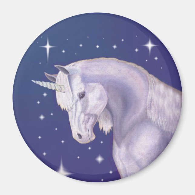 Blå Unicorn-magnet Magnet (Framsidan)
