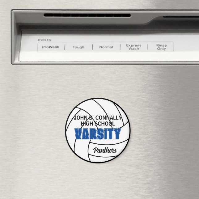 Blå universitets volleyboll anpassat högstadielag magnet (In Situ (Dishwasher))