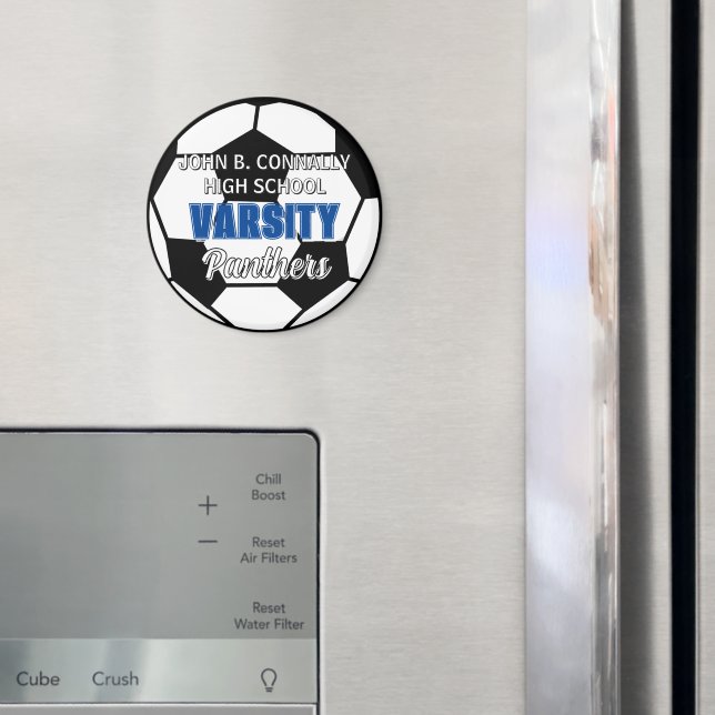 Blå universitetsfotboll anpassad gymnasieskola magnet (In Situ (Fridge))