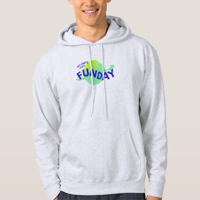 Blå Utan Gränser Bara Rolig Hoodie Tröja (Framsida)