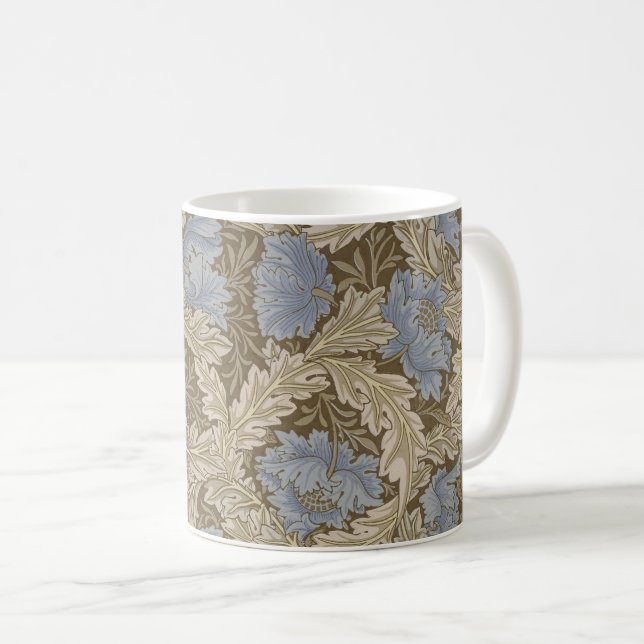 Blå utandningen Mönster (av William Morris) Kaffemugg (Framsida höger)