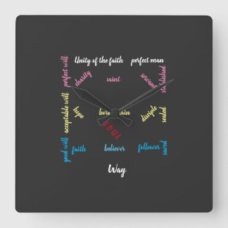 Blå utskrift till perfektion. fyrkantig klocka