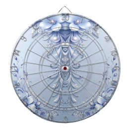 Blå utsmyckade blommor Dartboard Darttavla