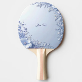 Blå utsmyckade blommor pingisracket