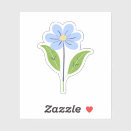 Blå Vacker Blomma Klistermärken