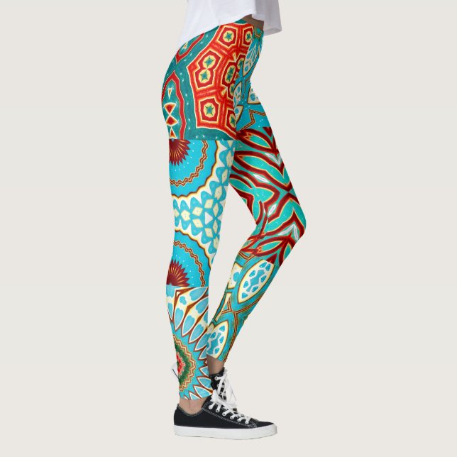 BLÅ VÅG DESIGNER COLLAGE LEGGINGS (Höger)