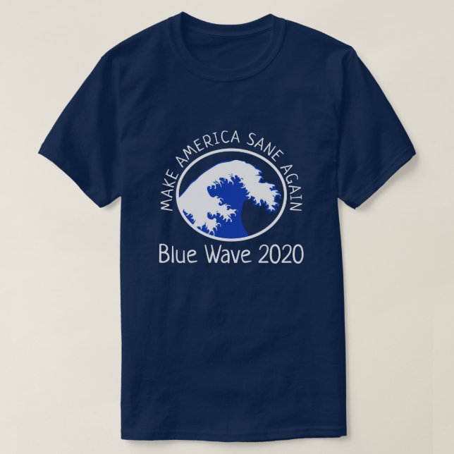 Blå våg "Gör Amerika segelsågning igen" demokratis T Shirt (Design framsida)
