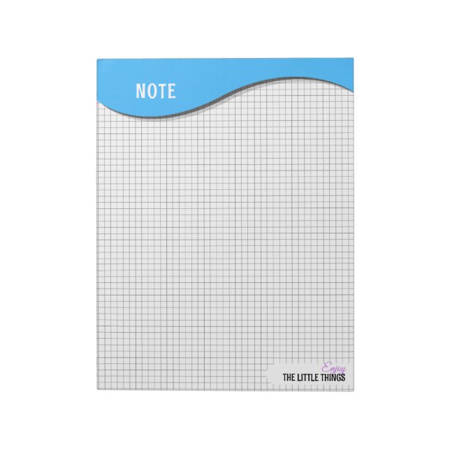Blå våg "Njut av små saker" Grid Dot Notes Anteckningsblock (Roterad)