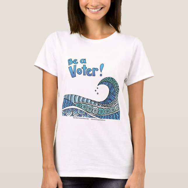 Blå våg - var en väljare t shirt (Framsida)