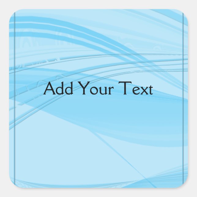 Blå Vågar Fyrkantigt Klistermärke (Framsida)