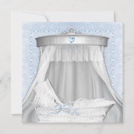 Blå vagga baby shower inbjudningar