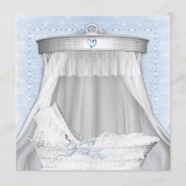 Blå vagga baby shower inbjudningar