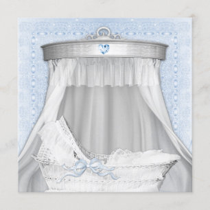 Blå vagga baby shower inbjudningar