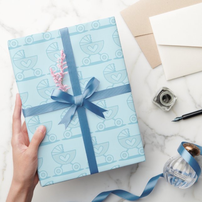 Blå vagga mönster inslagningspapper (Gifting)