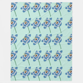 Blå vågigt mönster fleecefilt