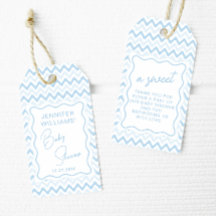 Blå Vågigt Scallop Retro Pojke Shower Tack