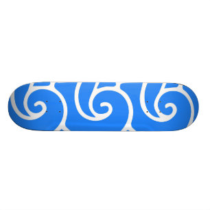 Blå vågor i japansk stil skateboard bräda 21,5 cm
