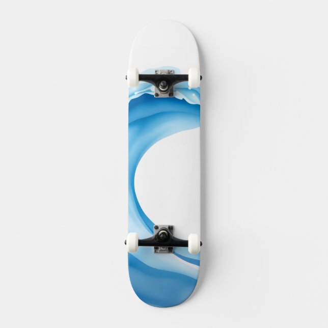 Blå vågor mini skateboard bräda 18,5 cm (Framsida)