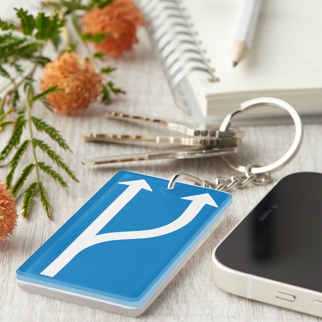 Blå Vägschild Två Raka Pilar (Skapare uppladdad)