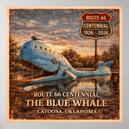 Blå Val Catoosa Oklahoma Centennial Poster