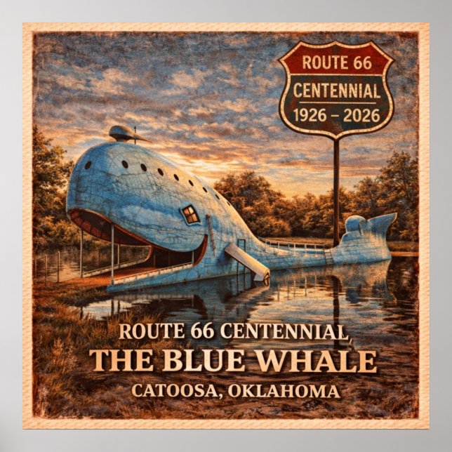 Blå Val Catoosa Oklahoma Centennial Poster (Framsidan)