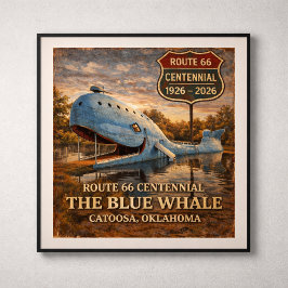 Blå Val Catoosa Oklahoma Centennial Poster