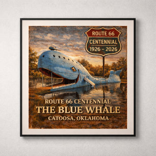 Blå Val Catoosa Oklahoma Centennial Poster