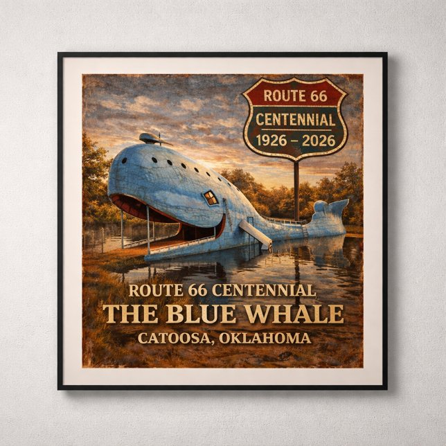 Blå Val Catoosa Oklahoma Centennial Poster (Skapare uppladdad)